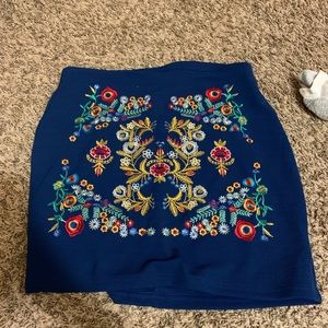 Blue detailed skirt